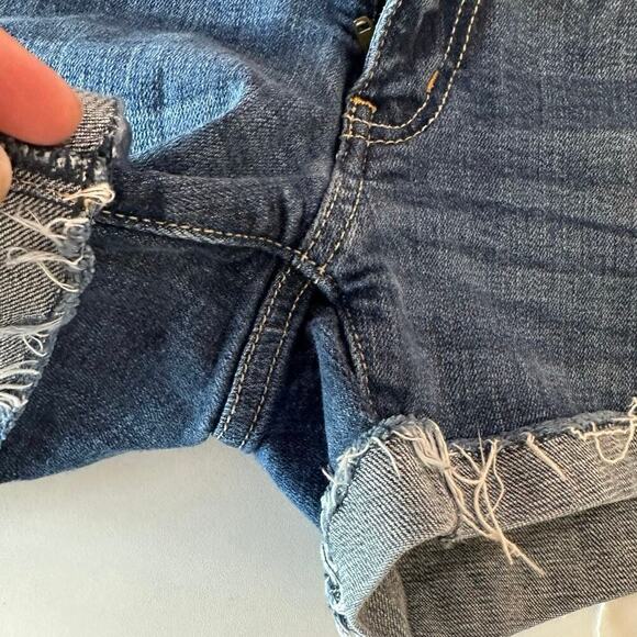 American Eagle Y2K Style Denim Micro Mini Cuffed Short Shorts Size 4 Preppy - Picture 7 of 7